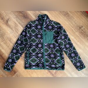 WESC Fleece Zip‎ Jacket Moritz Aztec Womens XL Mens L Purple Blanket